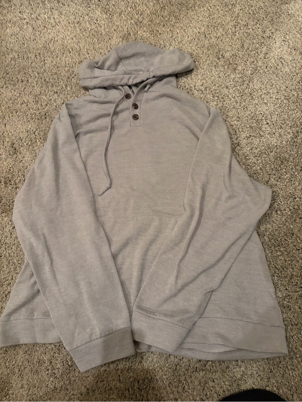 Men's Lightweight Hooded Pullover Sweatshirt - Light Gray